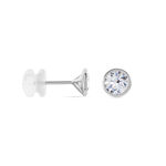 Boucles D'oreilles Puces Elda Serti Clos Or Blanc Oxyde De Zirconium - Clous d'oreilles Femme | Histoire d&rsquo;Or