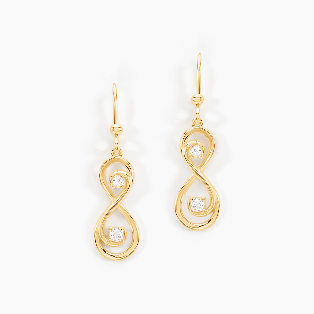 Boucles D'oreilles Pendantes Ademar Or Jaune Oxyde De Zirconium - Boucles d'oreilles pendantes Femme | Histoire d&rsquo;Or