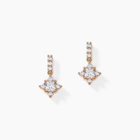 Boucles D'oreilles Pendantes Doline Plaqu&eacute; Or Dor&eacute; Oxyde De Zirconium - Boucles d'oreilles fantaisie Femme | Histoire d&rsquo;Or