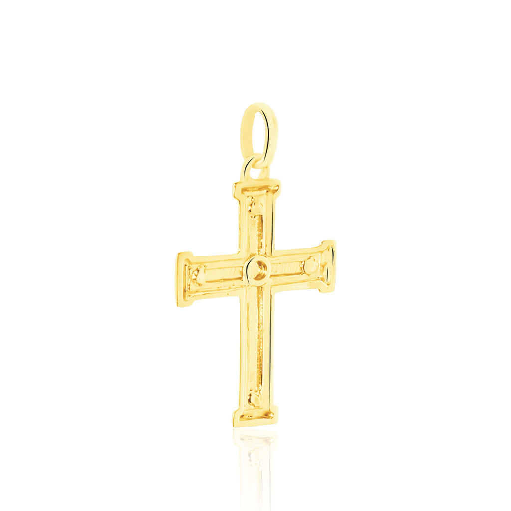 Pendentif Benny Croix Ciselee Or Jaune - Pendentifs Baptême Famille | Histoire d’Or