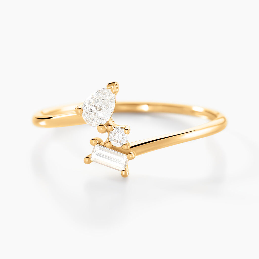 Bague Ptolema Or Jaune Diamant Synth&eacute;tique - Bagues solitaires Femme | Histoire d&rsquo;Or