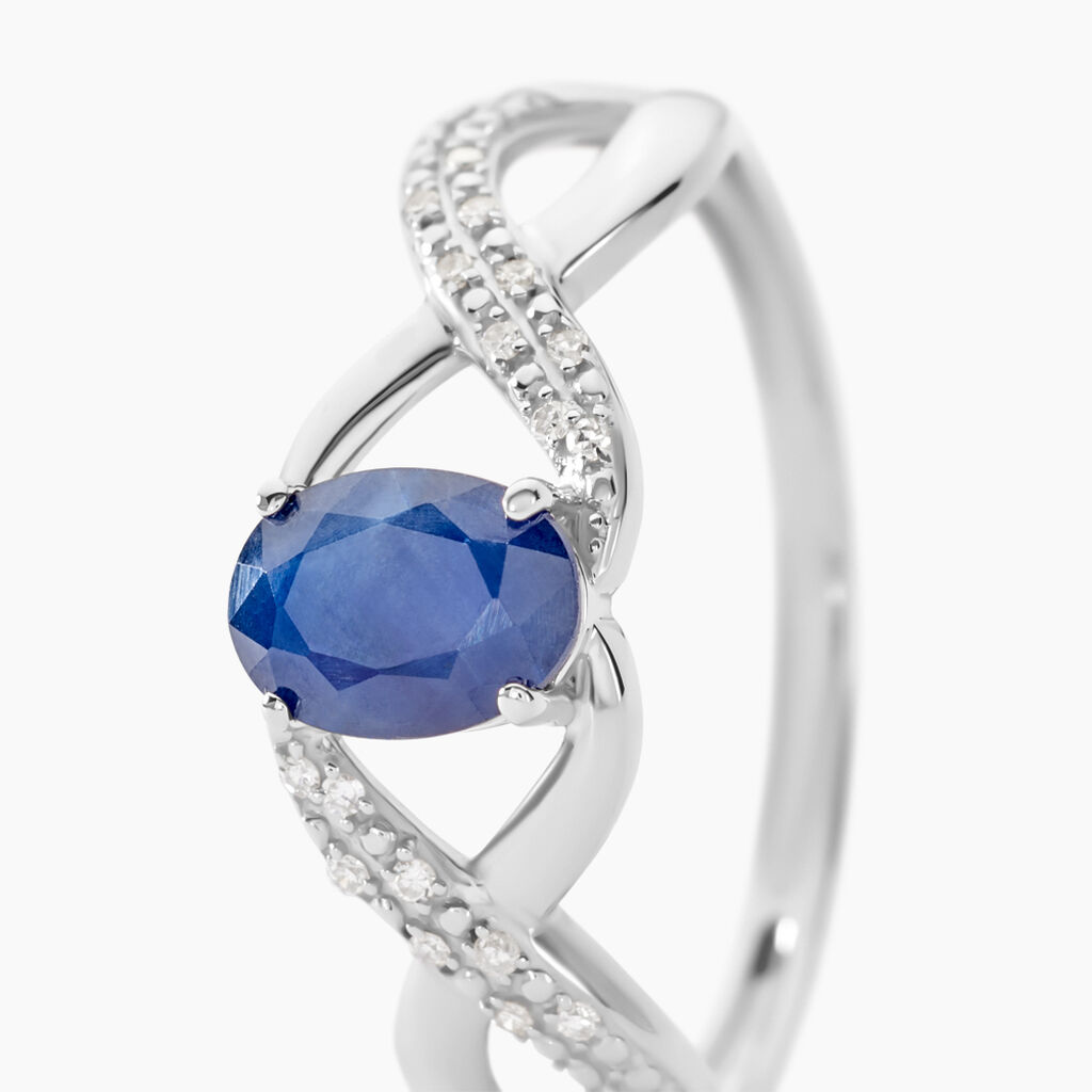 Bague Jess Or Blanc Saphir Et Diamant - Bagues solitaires Femme | Histoire d’Or