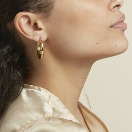 Créoles Acier Doré Ibbie - Boucles d'oreilles créoles Femme | Histoire d’Or