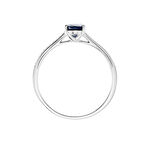 Bague Solitaire Or Blanc Crista Saphir Diamants - Bagues solitaires Femme | Histoire d&rsquo;Or