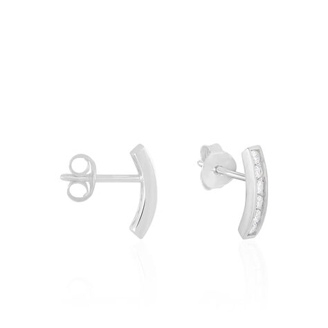 Créoles Callyste Rondes Argent Blanc Oxyde De Zirconium - Boucles d'oreilles fantaisie Femme | Histoire d’Or