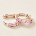 Cr&eacute;oles Rio Argent Rose Oxyde De Zirconium - Boucles d'oreilles empierr&eacute;es Femme | Histoire d&rsquo;Or