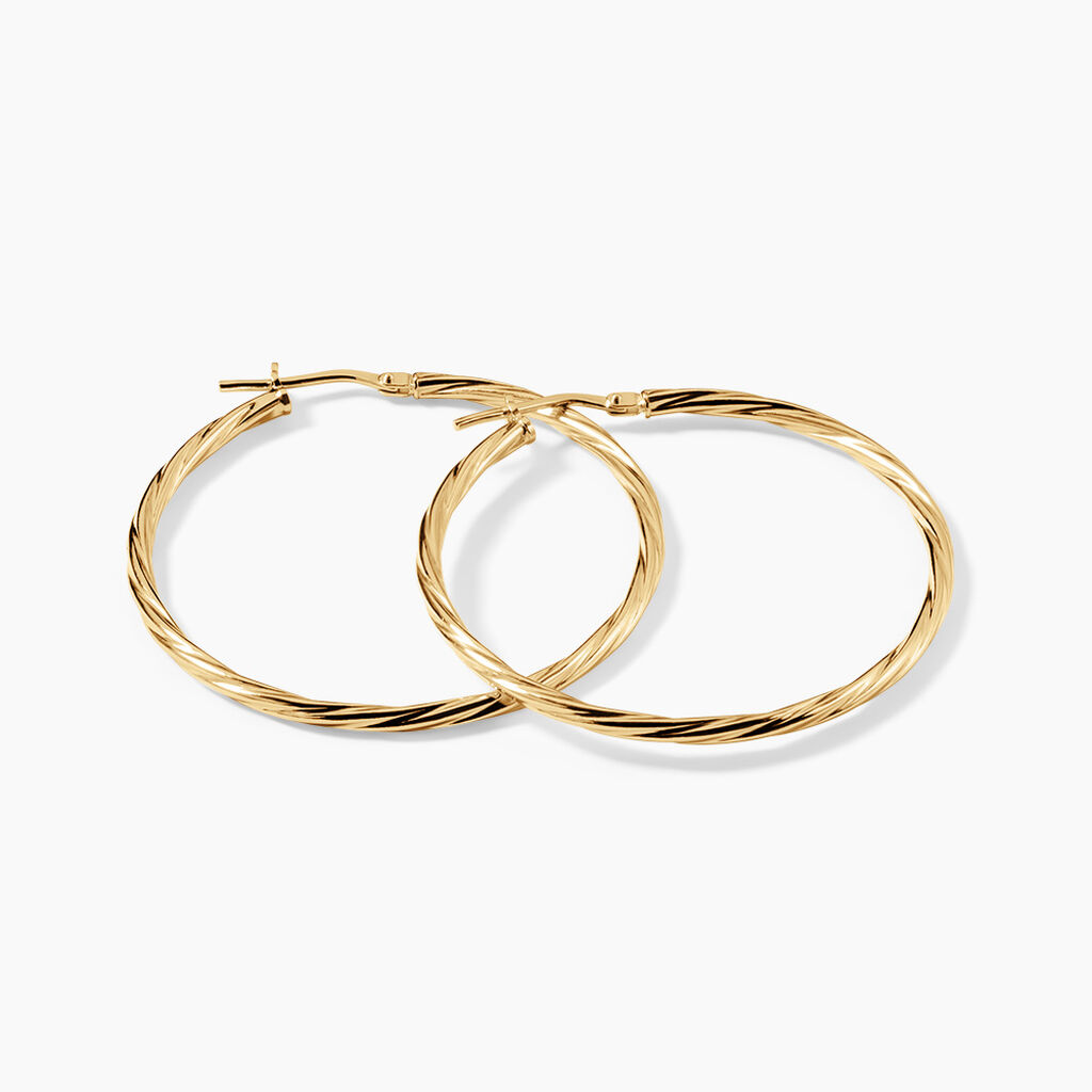 Cr&eacute;oles Youri Argent Dor&eacute; A L'Or 750/1000 - Boucles d'oreilles cr&eacute;oles Femme | Histoire d&rsquo;Or