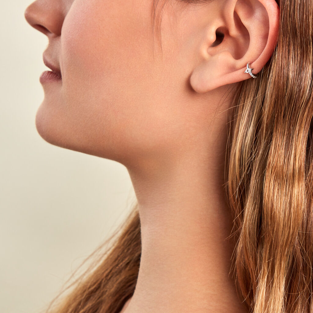 Bague D'oreille Unitaire Naura Argent Blanc Oxyde De Zirconium - Boucles d'oreilles fantaisie Femme | Histoire d’Or