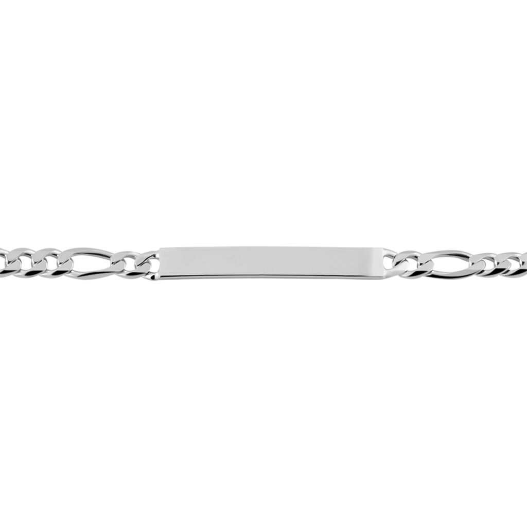 Bracelet Identit&eacute; Argent Blanc Vivian - Gourmettes Homme | Histoire d&rsquo;Or
