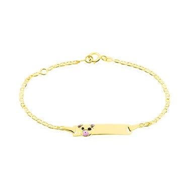 Bracelet Identité Euzebia Maille Chemin De Fer Or Jaune Bracelet Identité Euzebia Maille Chemin De Fer Or Jaune