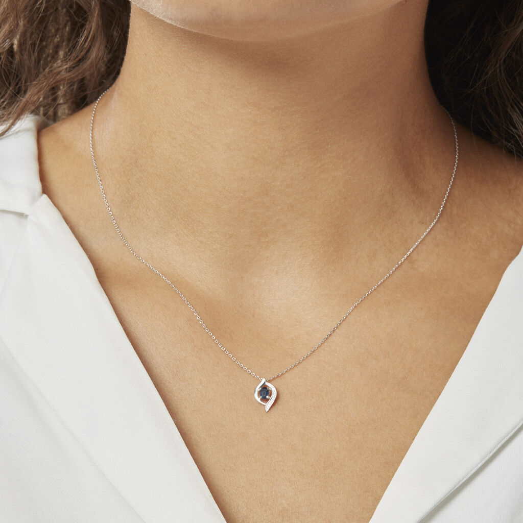 Collier Lydia Or Blanc Saphir - Colliers Femme | Histoire d’Or