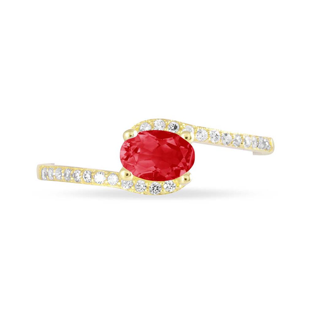 Bague Loriane Or Jaune Rubis Et Diamant - Bagues solitaires Femme | Histoire d&rsquo;Or