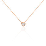 Collier Kadidjatou Or Rose Oxyde De Zirconium - Bijoux Coeur Femme | Histoire d&rsquo;Or