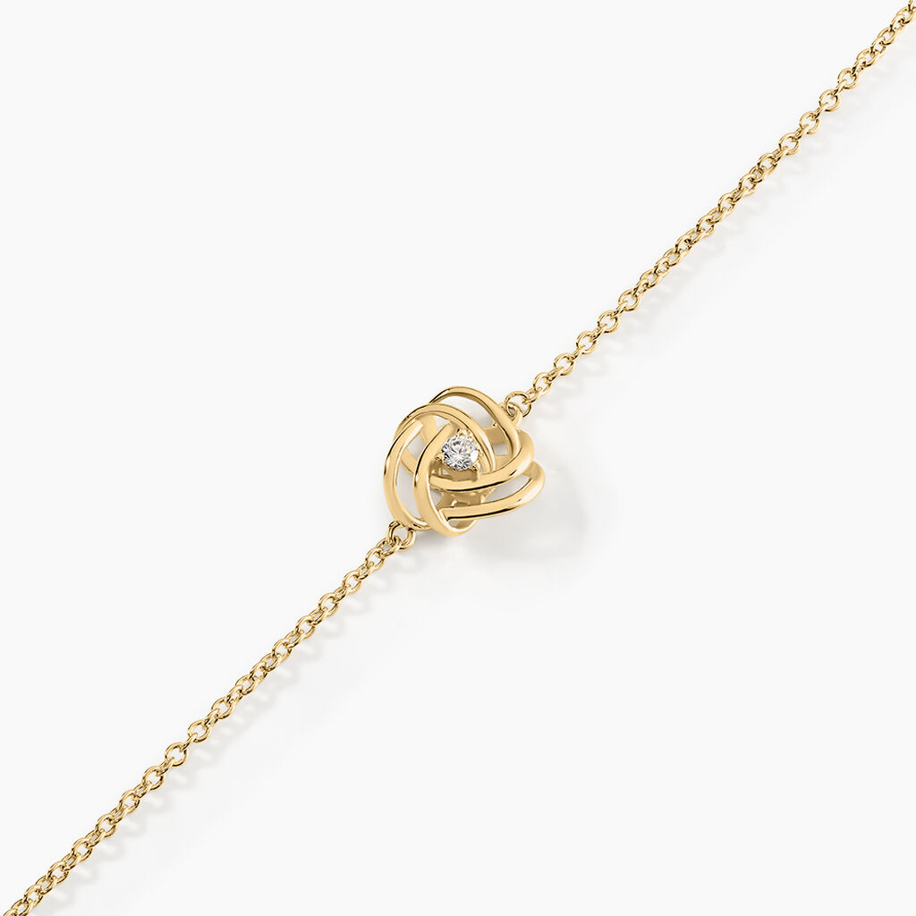 Bracelet Jonc Iwaki Plaqué Or Jaune Oxyde De Zirconium - Bracelets Femme | Histoire d’Or