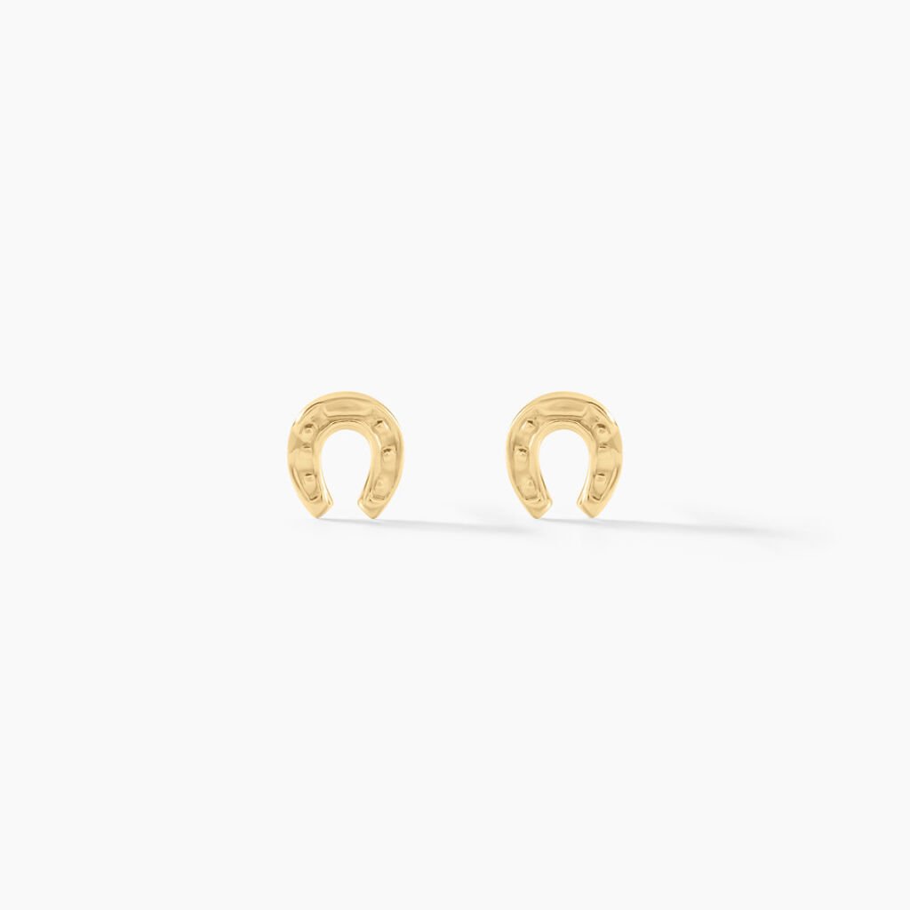 Boucles D'oreilles Puces Freyia Cheval Or Jaune - Clous d'oreilles Famille | Histoire d’Or