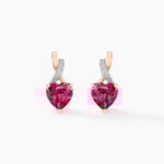 Boucles D'oreilles Puces Or Rose Clothilde Rhodolite - Clous d'oreilles Femme | Histoire d&rsquo;Or