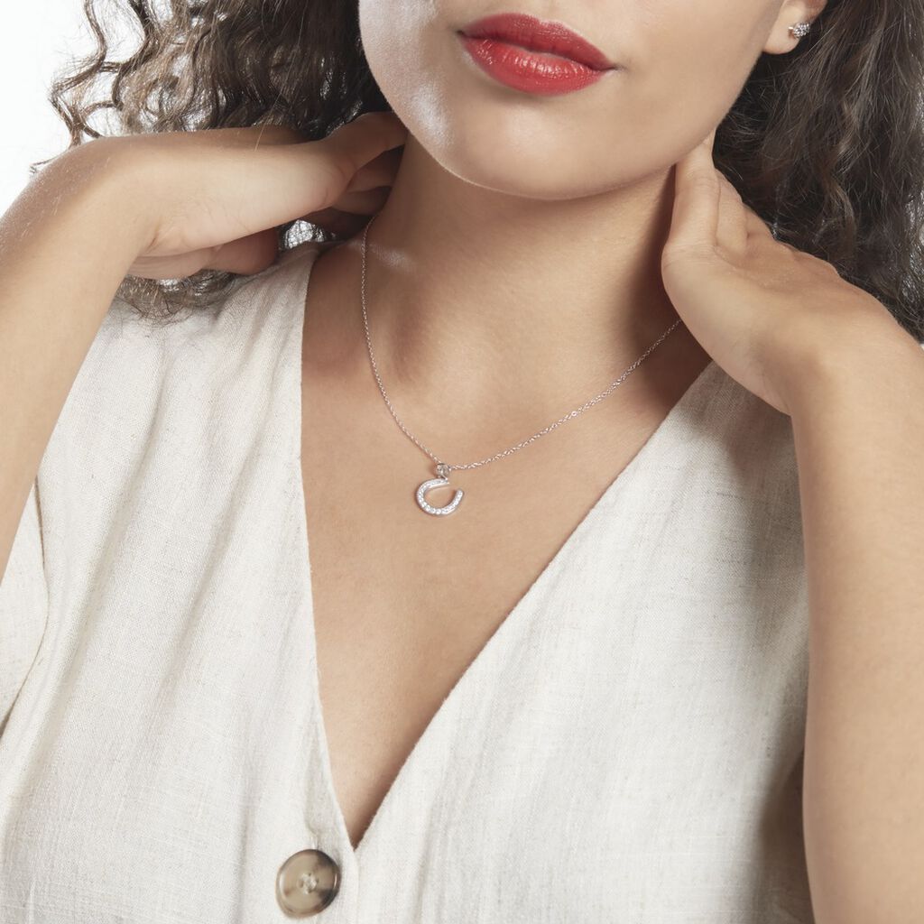 Pendentif Amelot Argent Blanc Oxyde De Zirconium - Pendentifs Femme | Histoire d’Or