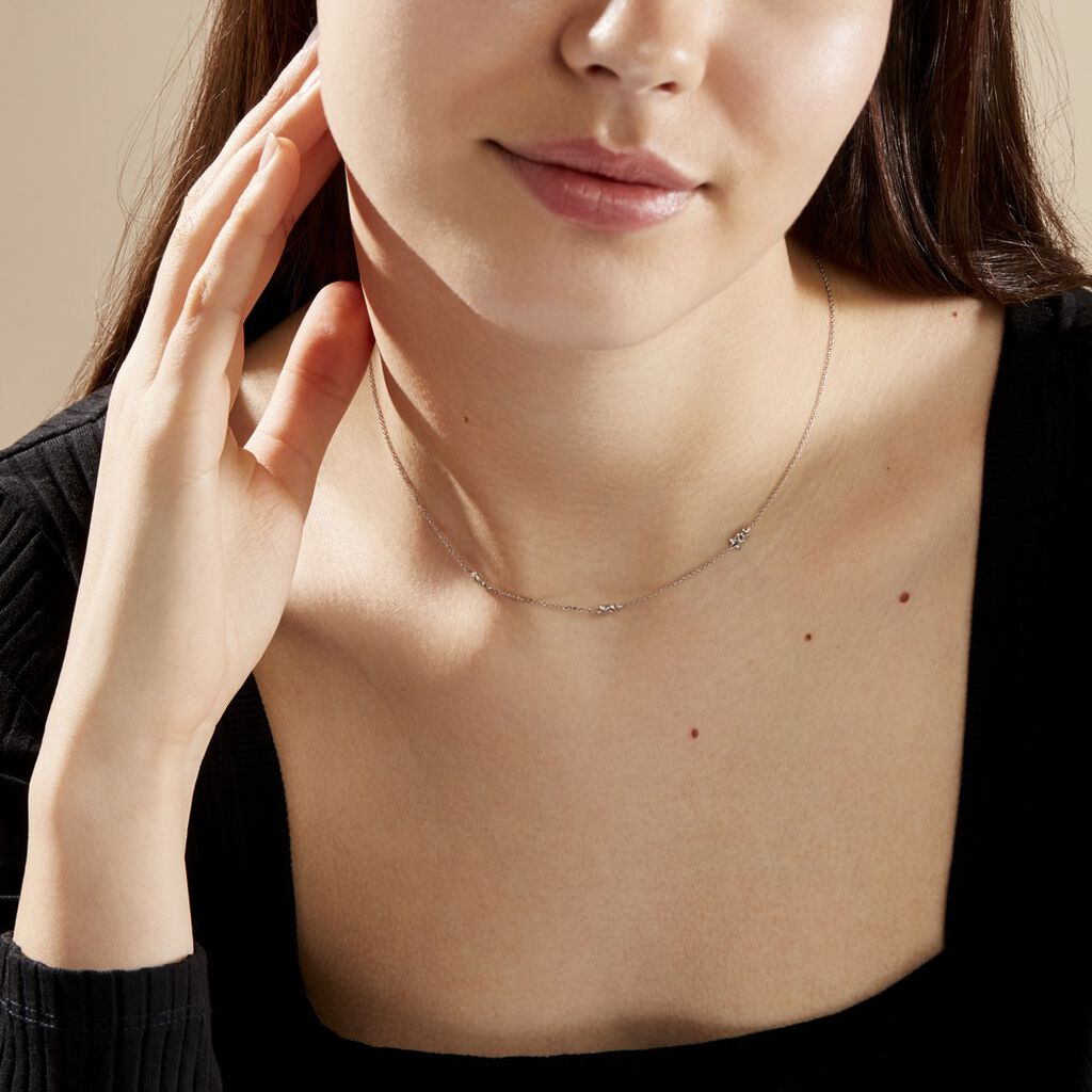 Collier Argent Blanc Astria - Colliers fantaisie Femme | Histoire d’Or