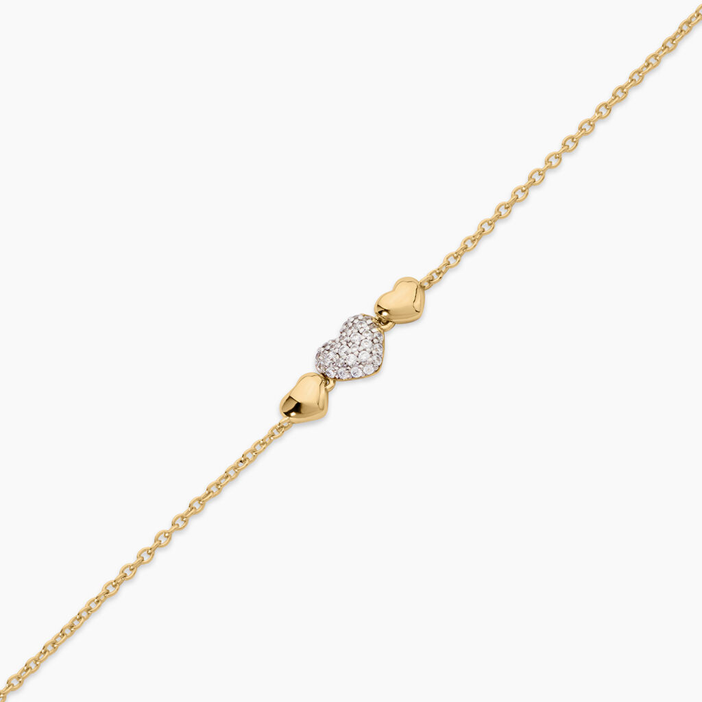 Bracelet Minie Argent Dor&eacute; A L'Or 750/1000 Oxyde De Zirconium - F&ecirc;te des m&egrave;res Femme | Histoire d&rsquo;Or