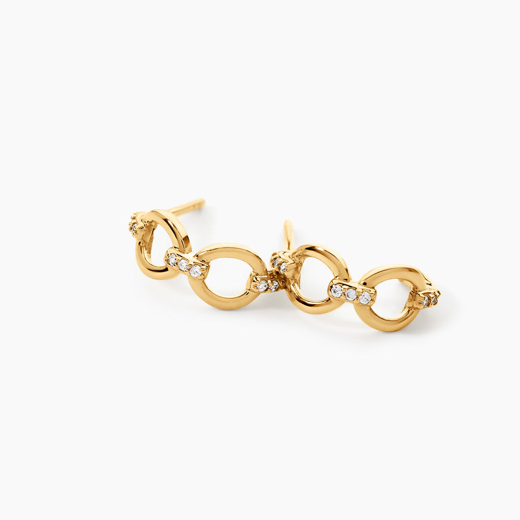 Cr&eacute;oles Mauve Argent Dor&eacute; A L'Or 750/1000 Oxyde De Zirconium - Boucles d'oreilles cr&eacute;oles Femme | Histoire d&rsquo;Or