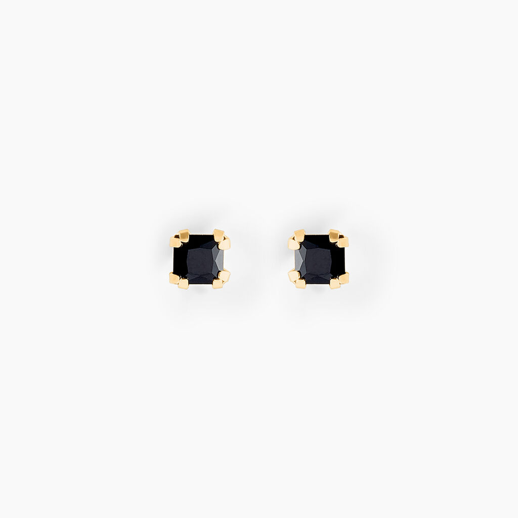 Boucles D'oreilles Puces Doreen Carre Or Jaune Oxyde De Zirconium - Clous d'oreilles Femme | Histoire d’Or