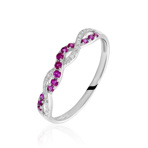Bague Sofia Or Blanc Rubis Et Diamant - Bagues avec pierre Femme | Histoire d’Or