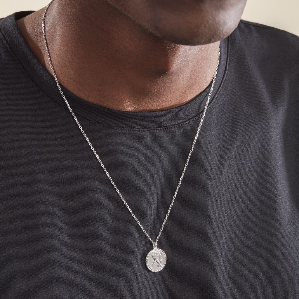 Collier Argent Blanc Lew - Colliers Zodiaque Homme | Histoire d’Or