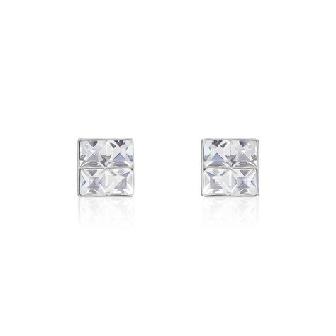 Boucles D'oreilles Puces Eve Argent Blanc Oxyde De Zirconium - Boucles d'oreilles fantaisie Femme | Histoire d’Or