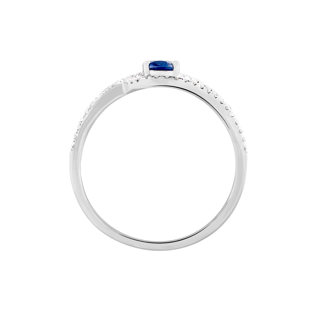 Bague Lyna Or Blanc Saphir Et Diamant - Bagues solitaires Femme | Histoire d’Or