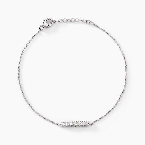 Bracelet Blitalia Or Blanc Diamant Synth&eacute;tique - Bracelets Femme | Histoire d&rsquo;Or