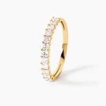 Bague Jahzeel Argent Dor&eacute; A L'Or 750/1000 Oxyde De Zirconium - Bagues avec pierre Femme | Histoire d&rsquo;Or