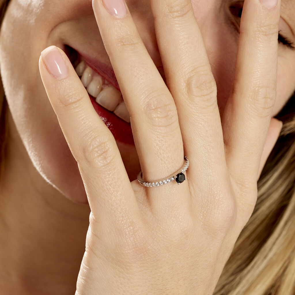 Bague Solitaire Argent Blanc Quitteri Oxyde De Zirconium - Bagues solitaires Femme | Histoire d’Or