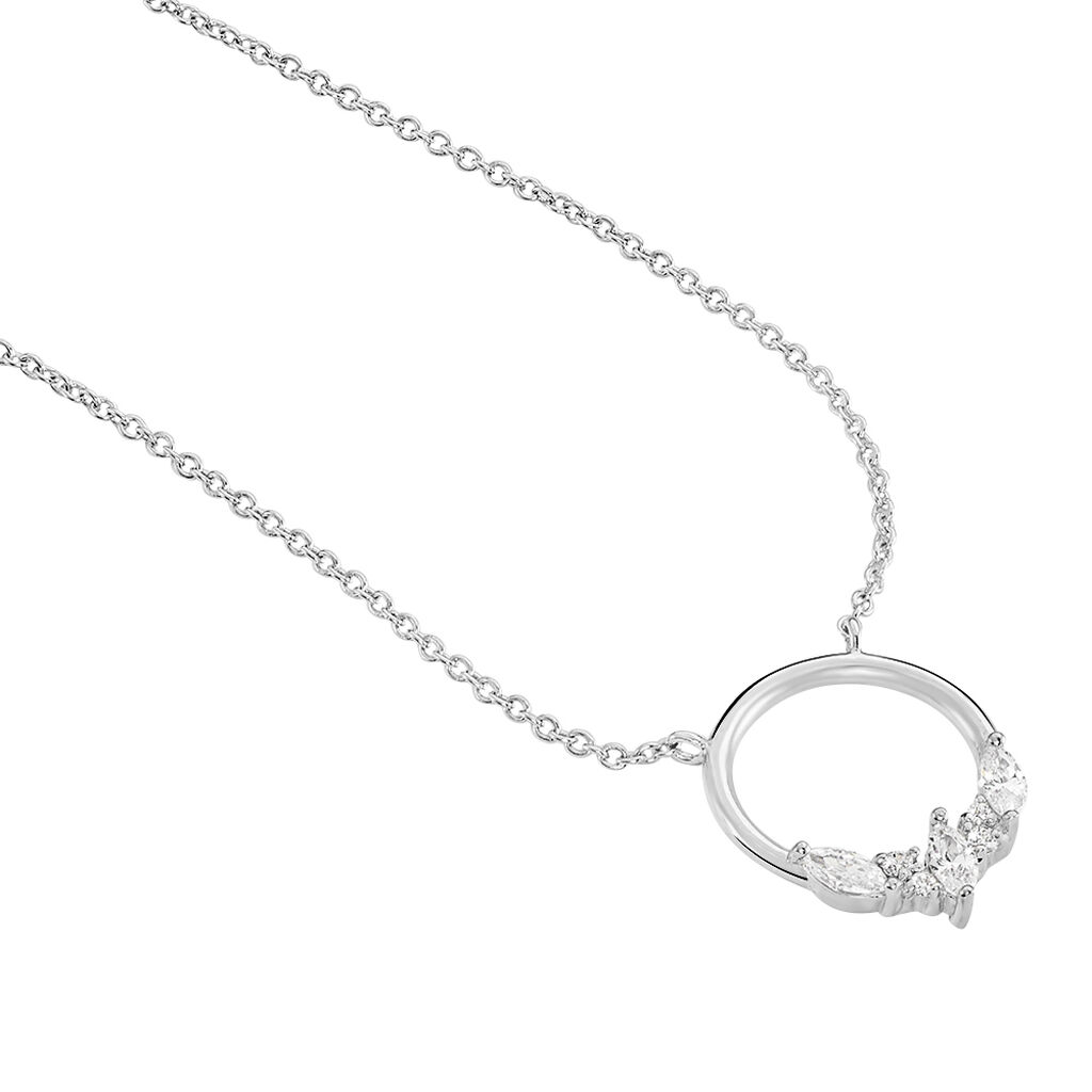 Collier Catiane Argent Blanc Oxyde De Zirconium - Colliers fantaisie Femme | Histoire d&rsquo;Or