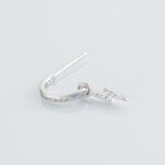 Cr&eacute;ole Unitaire Ancelin Rondes Argent Blanc Oxyde De Zirconium - Piercings d'oreilles Femme | Histoire d&rsquo;Or
