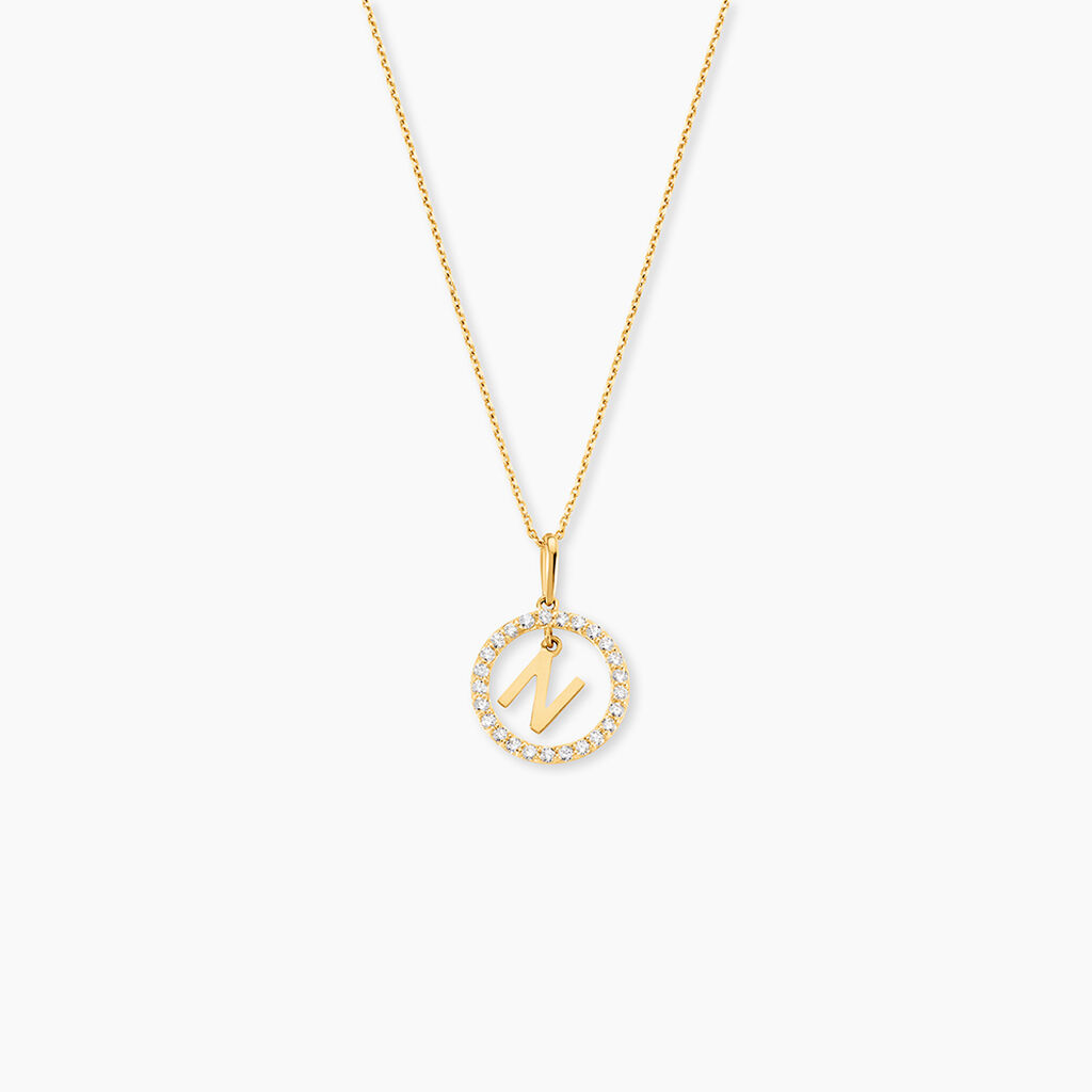 Pendentif Gabe Or Jaune Oxyde De Zirconium - Pendentifs Femme | Histoire d&rsquo;Or