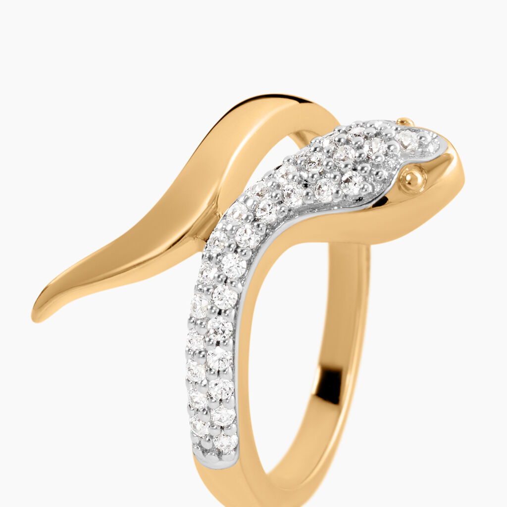 Bague Reyyanae Plaqu&eacute; Or Jaune Oxyde De Zirconium - Bagues avec pierre Femme | Histoire d&rsquo;Or