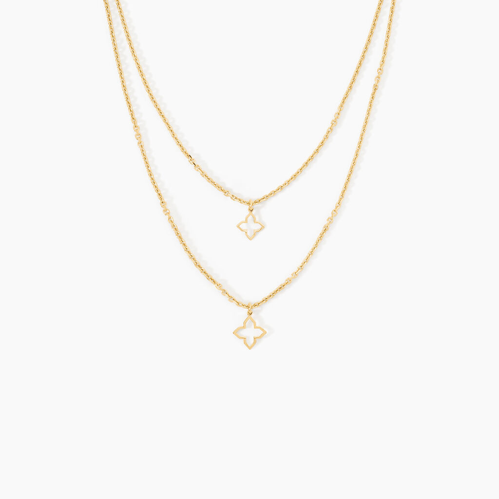 Collier Narendra Argent Dor&eacute; A L'Or 750/1000 - Colliers doubles et triples cha&icirc;nes Femme | Histoire d&rsquo;Or