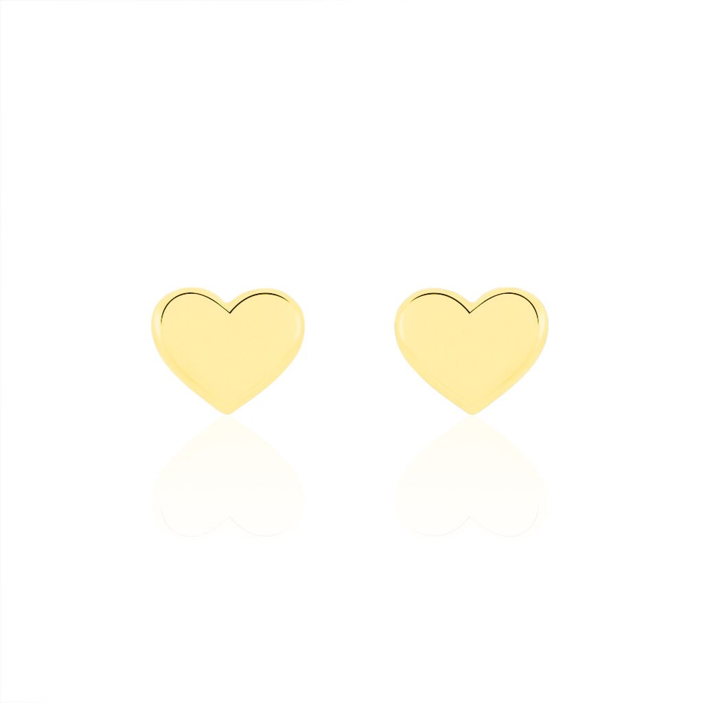 boucles d'oreilles puces aricia coeur or jaune