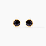 Boucles D'oreilles Puces Edy Serti Clos Or Jaune Saphir - Clous d'oreilles Femme | Histoire d&rsquo;Or