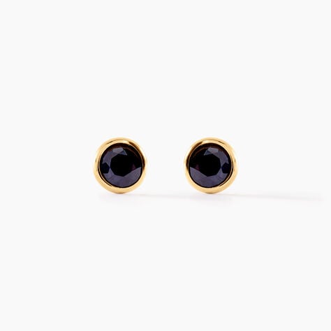 Boucles D'oreilles Puces Edy Serti Clos Or Jaune Saphir - Clous d'oreilles Femme | Histoire d&rsquo;Or