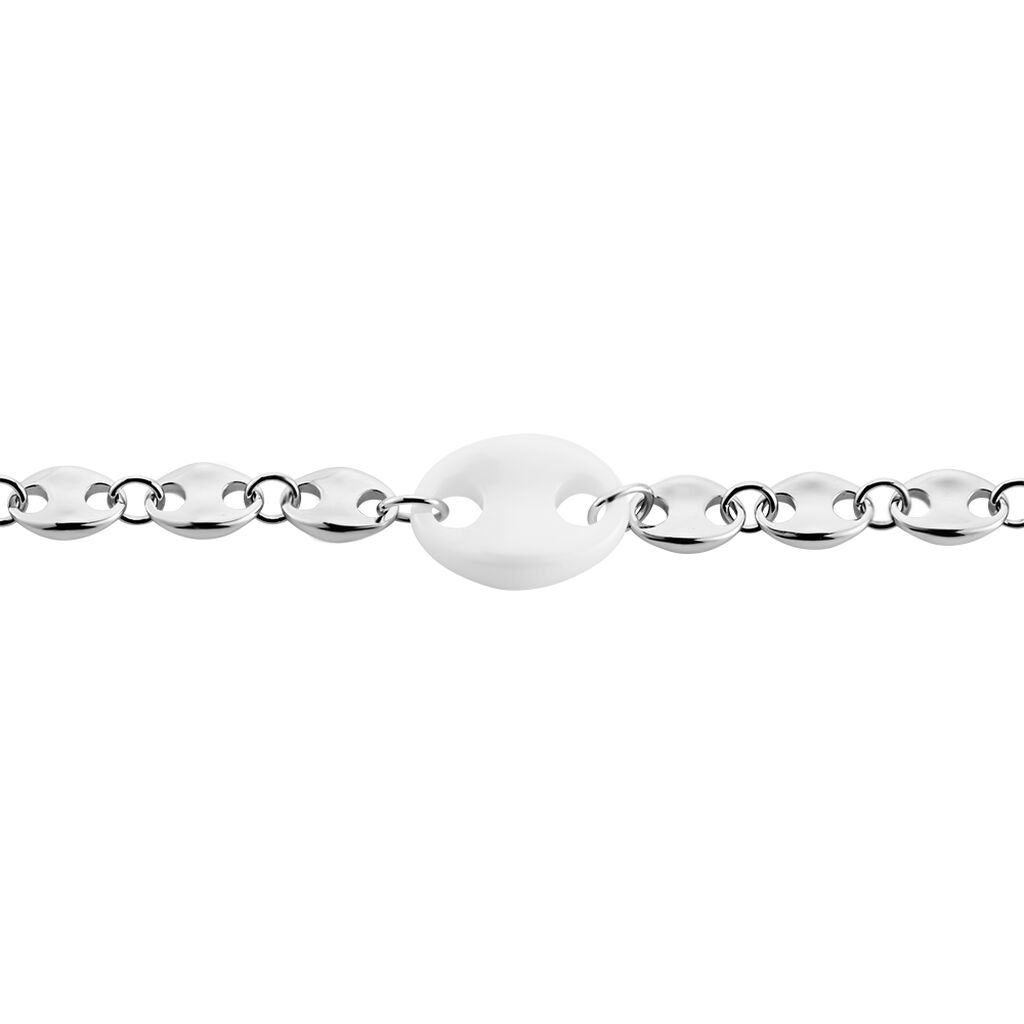 Bracelet Ashoka Argent Blanc Céramique - Bracelets Femme | Histoire d’Or