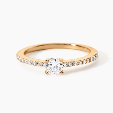 Bague Mireilla Plaqu&eacute; or Jaune Oxyde De Zirconium - Bagues solitaires Femme | Histoire d&rsquo;Or