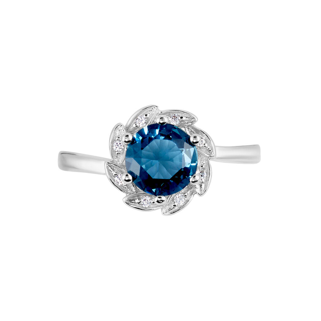 Bague Argent Blanc Clover Verre Oxydes De Zirconium - Bagues solitaires Femme | Histoire d&rsquo;Or