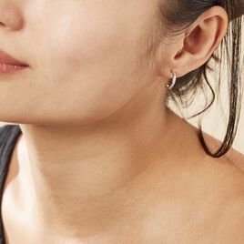 Créole Unitaire Argent Blanc Ancelin Oxydes De Zirconium - Boucles d'oreilles créoles Femme | Histoire d’Or