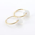 Creoles Or Jaune Vicenze Nacre - Boucles d'oreilles cr&eacute;oles Enfant | Histoire d&rsquo;Or