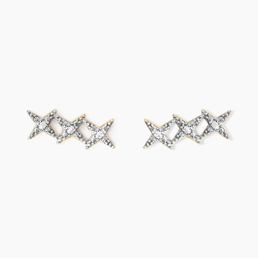 Boucles D'oreilles Puces Starlight Or Jaune Diamant - Clous d'oreilles Femme | Histoire d&rsquo;Or