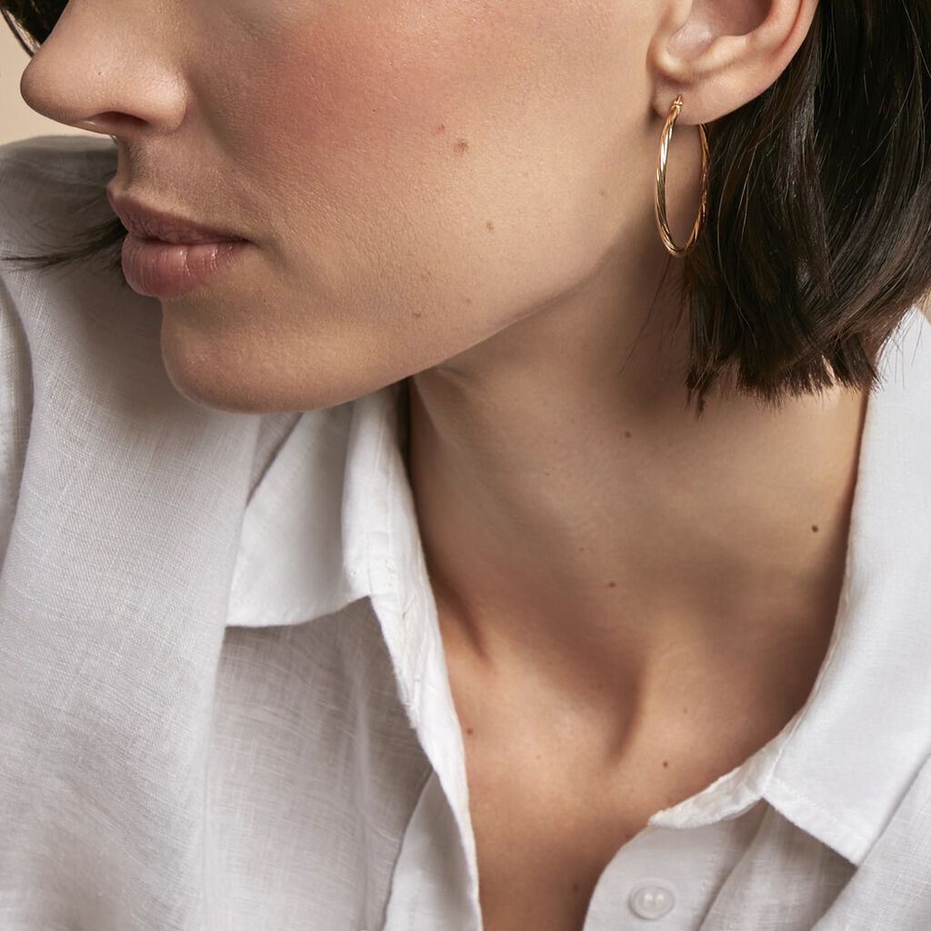 Créoles Youri Or Jaune - Boucles d'oreilles créoles Femme | Histoire d’Or