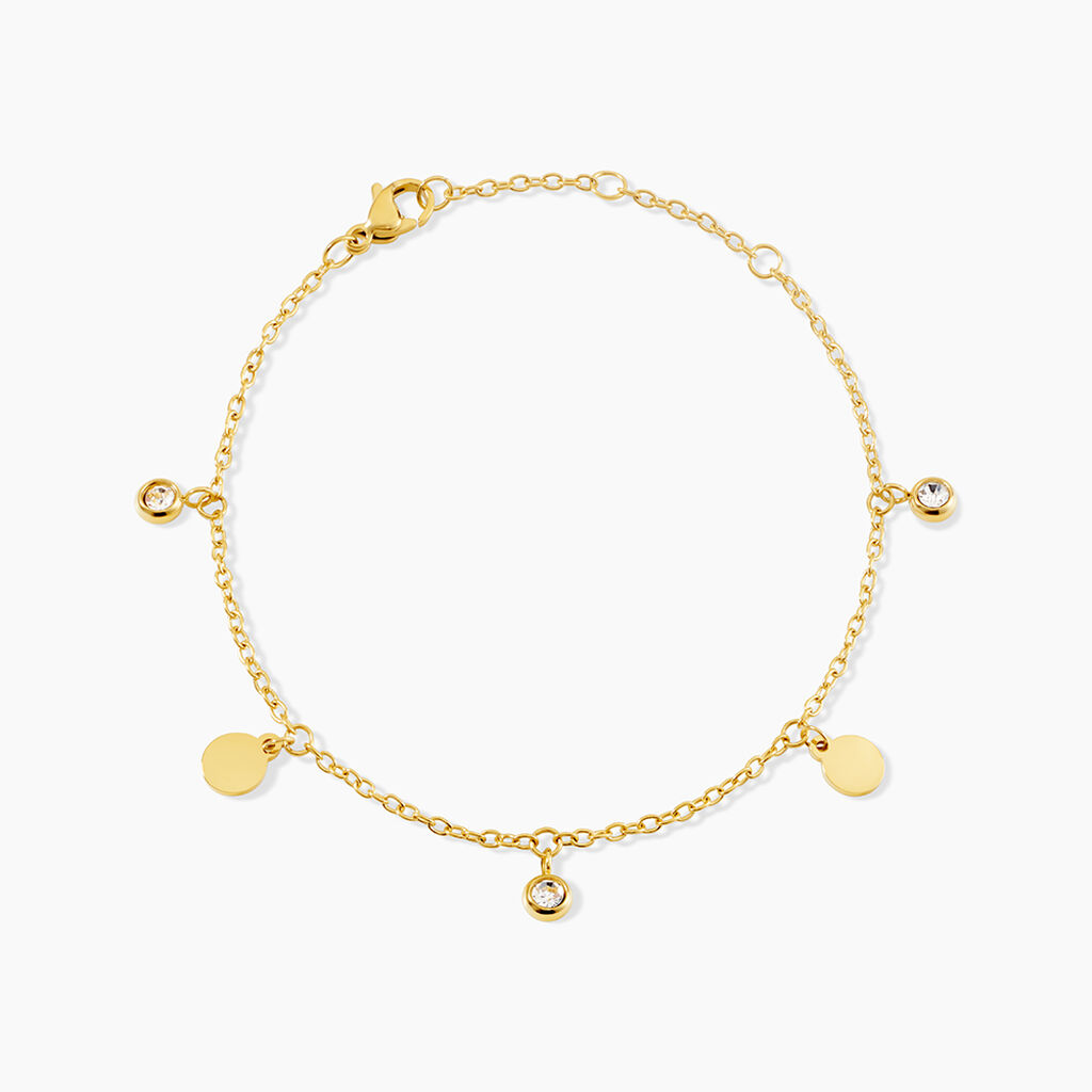 Bracelet Acier Dor&eacute; Cristal - Bracelets Femme | Histoire d&rsquo;Or