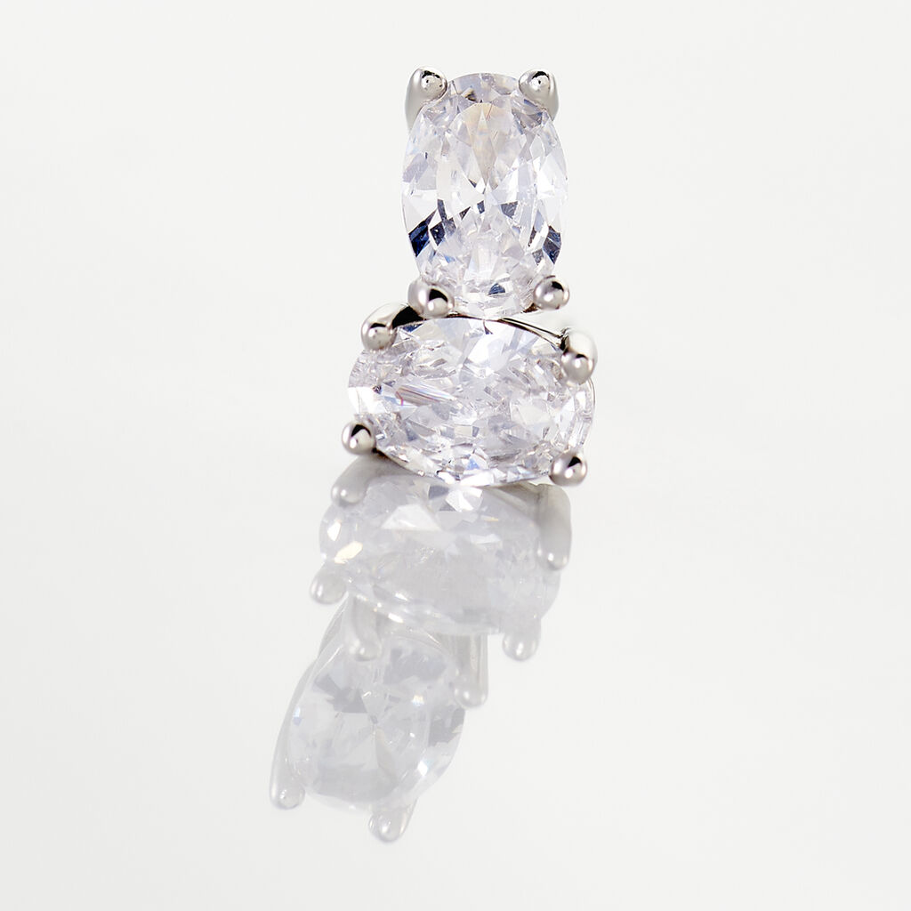 Boucles D'oreilles Puces Mathilda Argent Blanc Oxyde De Zirconium - Boucles d'oreilles fantaisie Femme | Histoire d&rsquo;Or