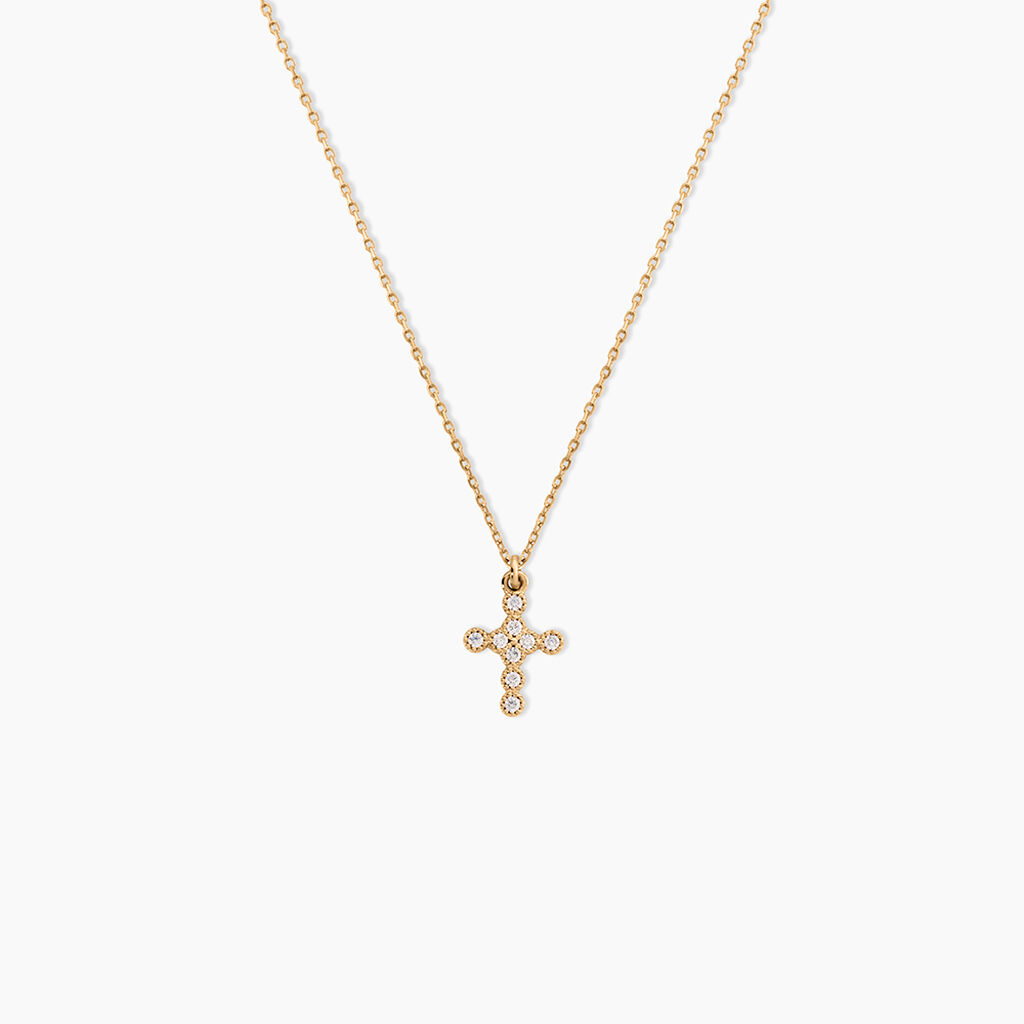 Collier Dainty Plaqu&eacute; Or Jaune Oxyde De Zirconium - Colliers Femme | Histoire d&rsquo;Or